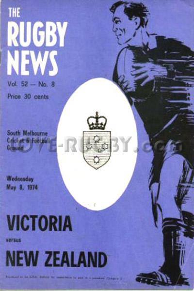 1974 Victoria v New Zealand  Rugby Programme